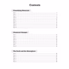 A table of contents listing ten short tests on materials, chemical changes and the atmosphere