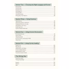 A contents page listing sections on writing emails, letters, articles, reports, leaflets and persuasive writing