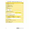 A yellow mark scheme showing correct answers and marks for Test A, Paper 1, with highlighted corrections