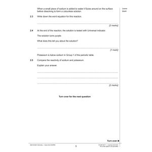 AQA GCSE Chemistry Practice Papers Higher Pack 1 (Ages 15-16) Look Inside Image 4
