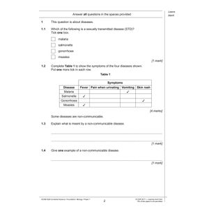 AQA GCSE Combined Science Practice Papers Foundation Pack 2 (Ages 15-16) Look Inside Image 1