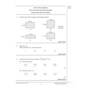 AQA GCSE Maths Practice Papers Higher (Ages 15-16) Look Inside Image 2