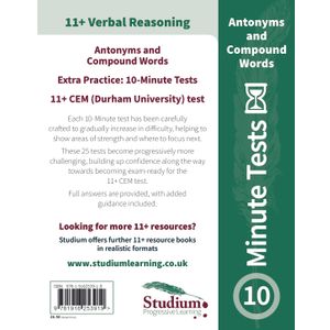 CEM 11+ Verbal Reasoning Antonyms & Compound Words 10-Minute Tests (Ages 9-11) Look Inside Image 2