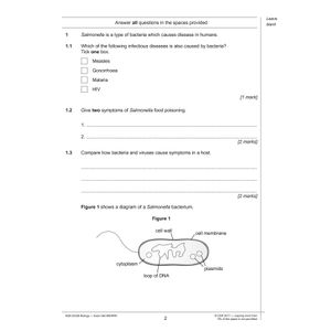 eBay GCSE Biology AQA Higher Practice Papers Pack (Ages 14-16) Look Inside Image 1