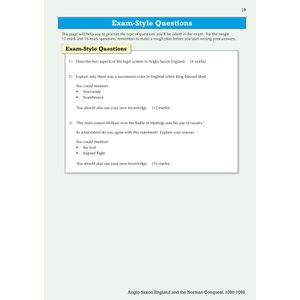 Edexcel GCSE History Anglo Saxon & Norman England Study Guide (Ages 14-16) Look Inside Image 3