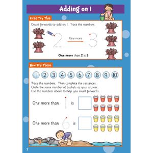 First Sums Wipe-Clean Activity Book for Ages 4-5 (with pen) Look Inside Image 2