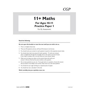 GL 11+ Maths Practice Papers (Ages 10-11) Look Inside Image 1