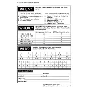 Junior Mini Mathematical Murder Mysteries (Ages 7-11) Look Inside Image 2