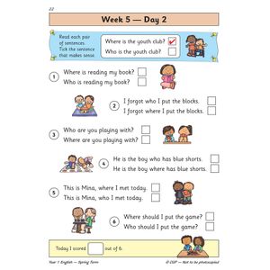KS1 English Year 1 Daily Practice Book: Spring Term Look Inside Image 4