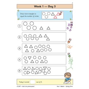 KS1 Maths Year 1 Daily Practice Book: Spring Term Look Inside Image 5