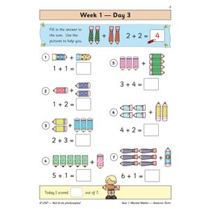 KS1 Mental Maths Year 1 Daily Practice Book: Autumn Term Look Inside Image 5