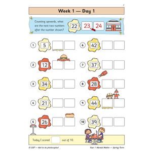 KS1 Mental Maths Year 1 Daily Practice Book: Spring Term Look Inside Image 3
