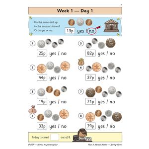 KS1 Mental Maths Year 2 Daily Practice Book: Spring Term Look Inside Image 3
