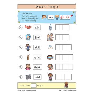KS1 Phonics Year 1 Daily Practice Book: Spring Term Look Inside Image 3