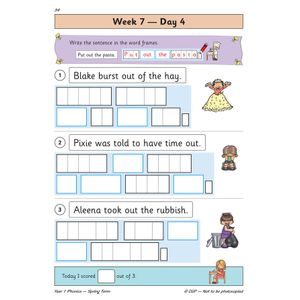 KS1 Phonics Year 1 Daily Practice Book: Spring Term Look Inside Image 6