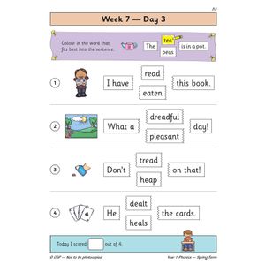 KS1 Phonics Year 1 Daily Practice Book: Spring Term Look Inside Image 5