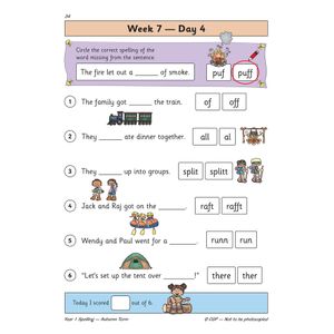 KS1 Spelling Year 1 Daily Practice Book: Autumn Term Look Inside Image 6