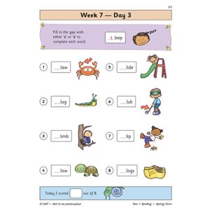 KS1 Spelling Year 1 Daily Practice Book: Spring Term Look Inside Image 5