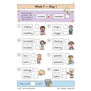 KS1 Spelling Year 1 Daily Practice Book: Spring Term Look Inside Image 3