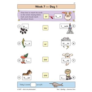 KS1 Spelling Year 1 Daily Practice Book: Summer Term Look Inside Image 3