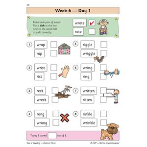 KS1 Spelling Year 2 Daily Practice Book: Autumn Term Look Inside Image 3