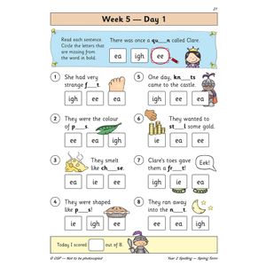 KS1 Spelling Year 2 Daily Practice Book: Spring Term Look Inside Image 3
