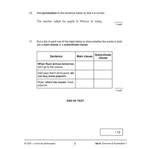 KS2 English SAT Buster 10-Minute Tests: Grammar, Punctuation & Spelling - Book 1 (for 2024) Look Inside Image 6