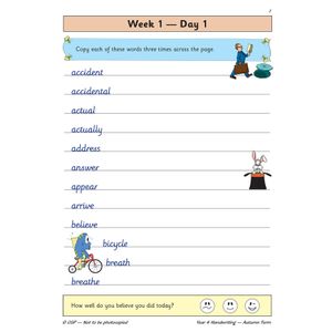 KS2 Handwriting Year 4 Daily Practice Book: Autumn Term Look Inside Image 4