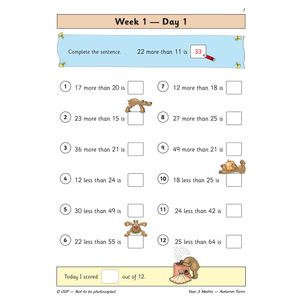 KS2 Maths Year 3 Daily Practice Book: Autumn Term Look Inside Image 3
