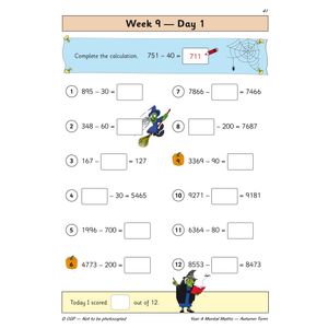 KS2 Mental Maths Year 4 Daily Practice Book: Autumn Term Look Inside Image 3