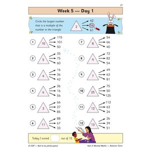 KS2 Mental Maths Year 5 Daily Practice Book: Autumn Term Look Inside Image 3