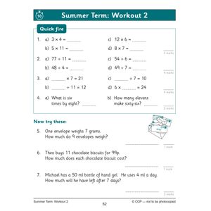 KS2 Year 5 Maths Times Tables 10-Minute Weekly Workouts Look Inside Image 6