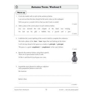 KS3 Year 9 Spelling, Punctuation and Grammar 10-Minute Weekly Workouts Look Inside Image 2