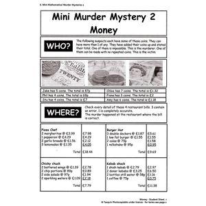 Mini Mathematical Murder Mysteries (Ages 11-14) Look Inside Image 1