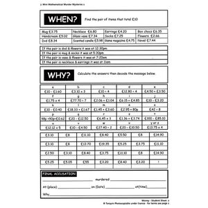 Mini Mathematical Murder Mysteries (Ages 11-14) Look Inside Image 2