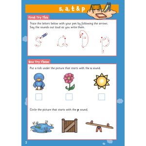 Phonics Wipe-Clean Activity Book for Ages 3-5 (with pen) Look Inside Image 2