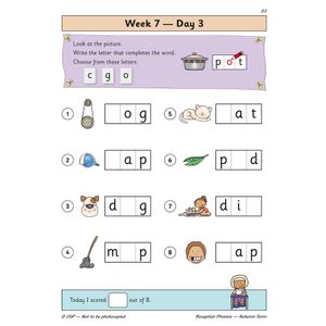 Reception Phonics Daily Practice Book: Autumn Term Look Inside Image 5