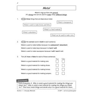 Year 2 Science Workout - Uses of Materials (Ages 6-7) Look Inside Image 3
