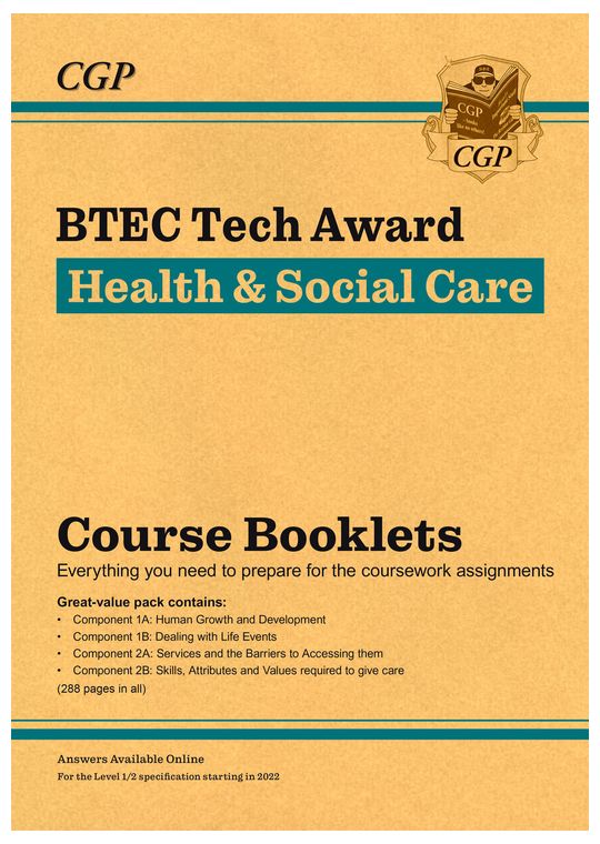 BTEC Tech Award in Health & Social Care: Course Booklets Pack (for courses starting in 2022)