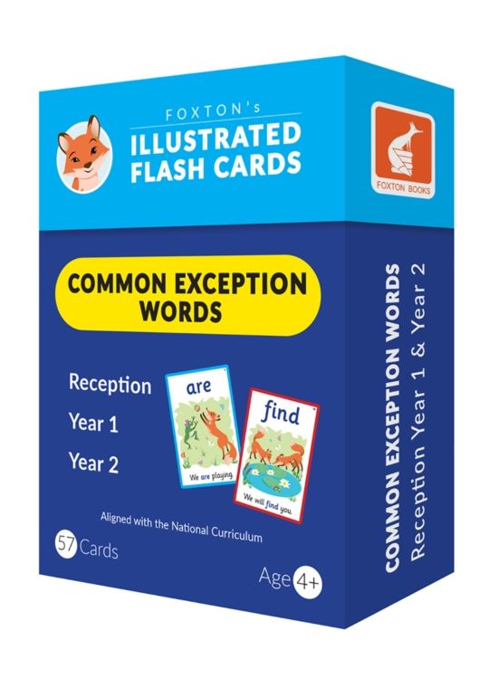 Common Exception Words Flash Cards: Reception, Year 1 and Year 2 Words - Perfect for Home Learning - with 109 Colourful Illustrations