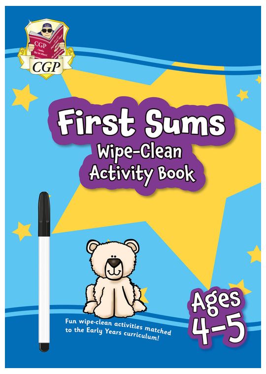 First Sums Wipe-Clean Activity Book for Ages 4-5 (with pen)
