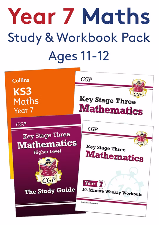 Year 7 Maths Study & Workbook Pack (Ages 11-12)