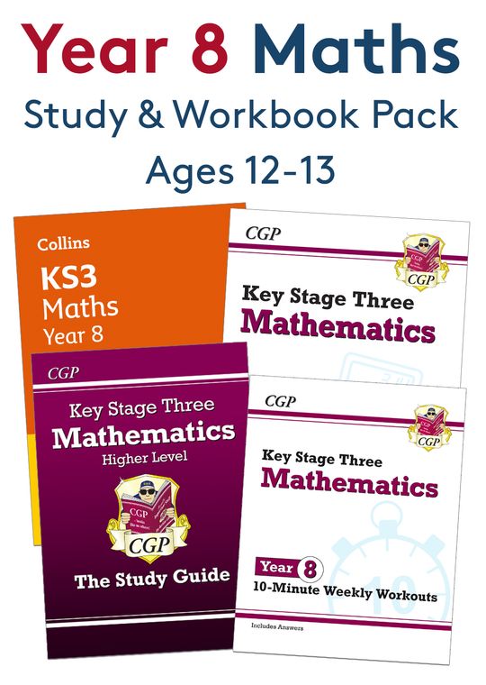 Year 8 Maths Study & Workbook Pack (Ages 12-13)