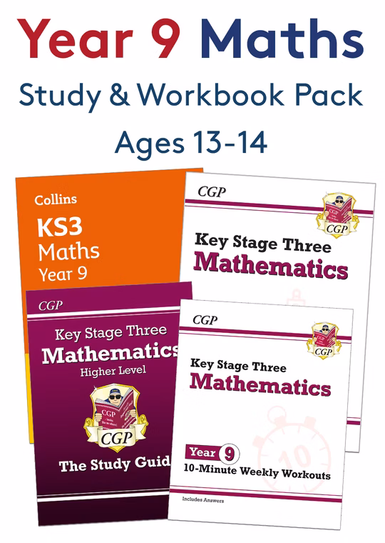 Year 9 Maths Study & Workbook Pack (Ages 13-14)