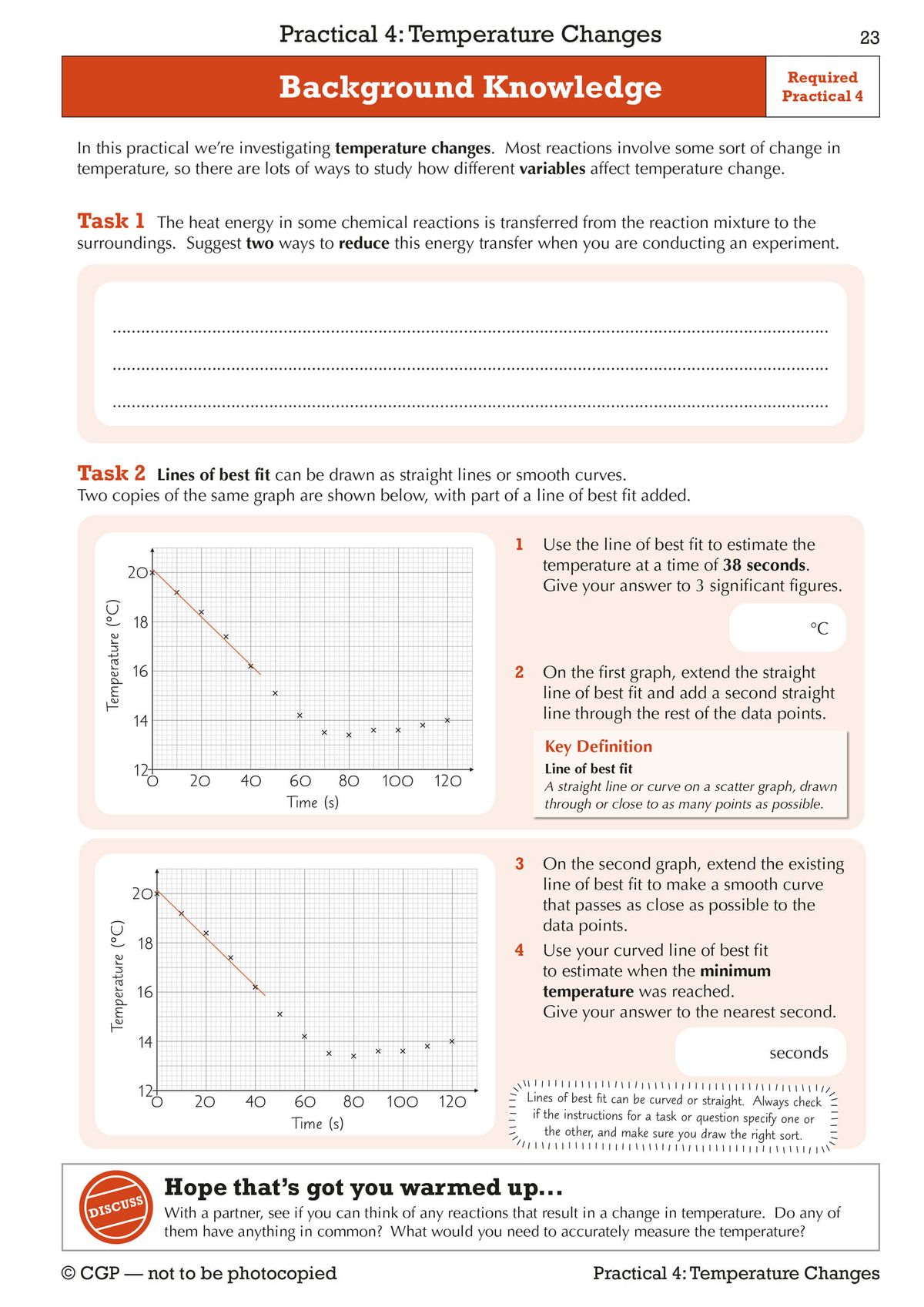 Practical task page with diagram and questions