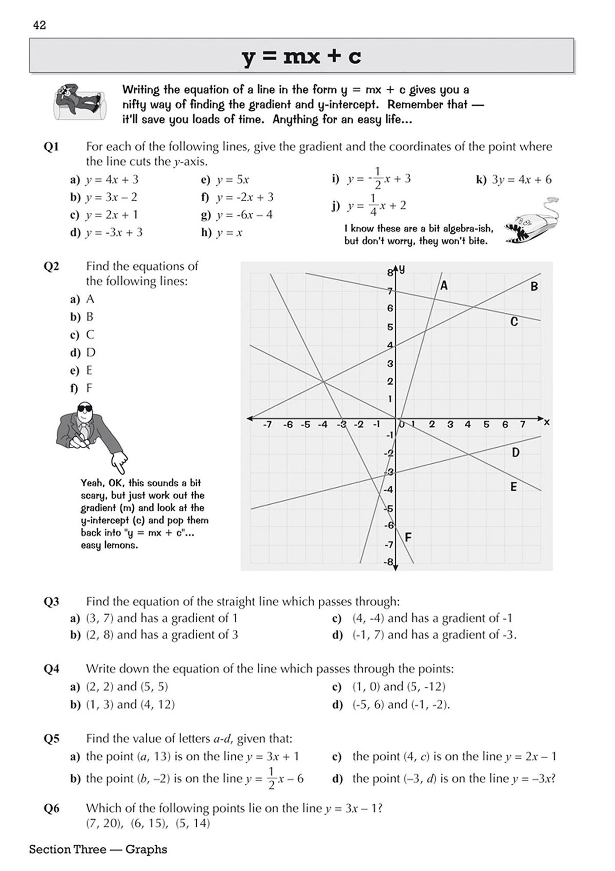 Workbook page featuring geometry and trigonometry exercises