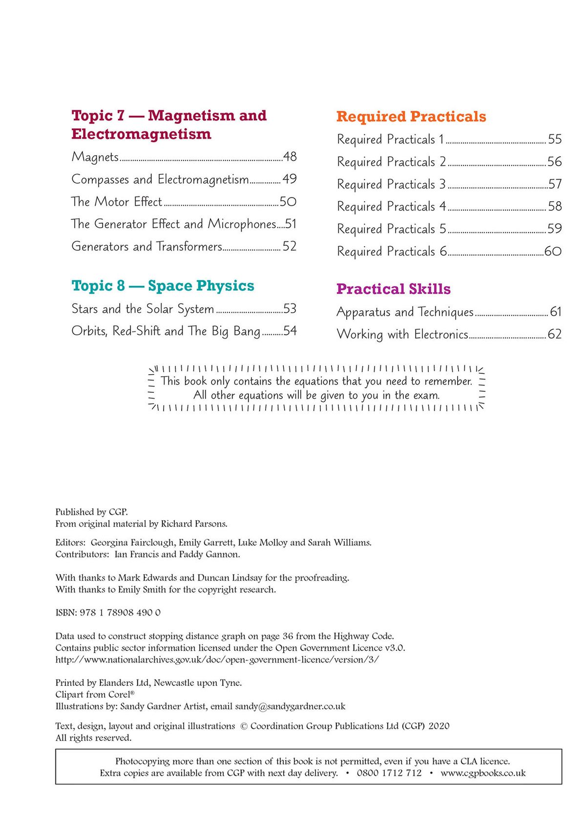 Sample page on Isotopes and Nuclear Radiation showing diagrams, tables and colour-coded sections