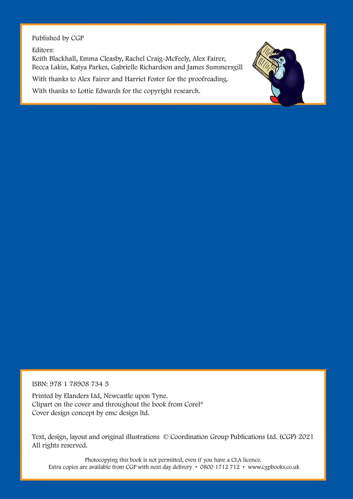 Back cover and ISBN details for the CGP Year 5 Grammar, Punctuation and Spelling Activity Book