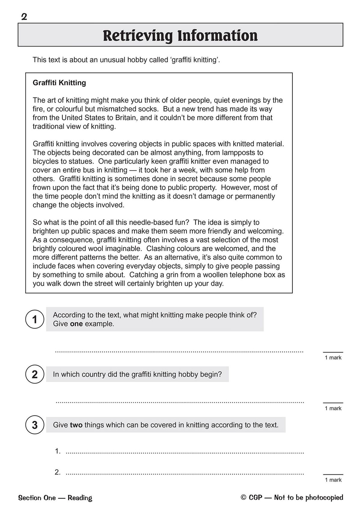 Further reading comprehension question page showing true or false statements and multiple choice tasks