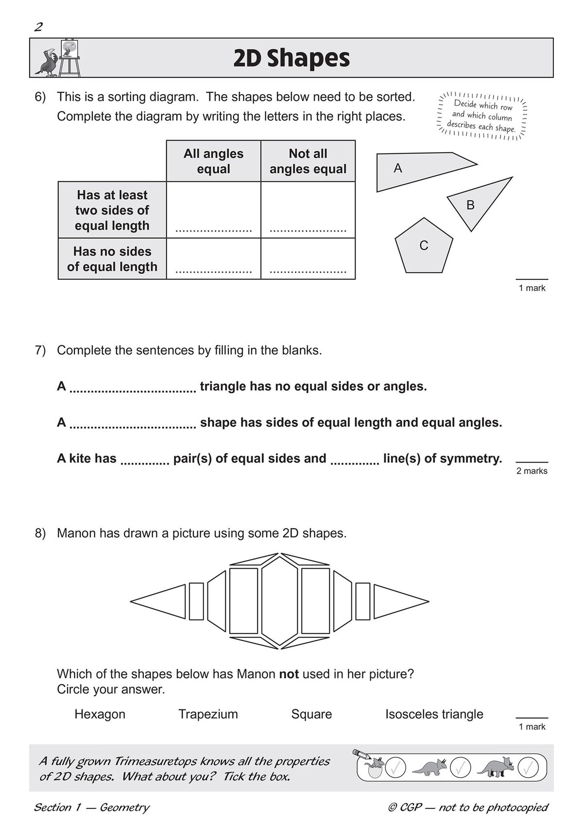 Cover of KS2 Maths SAT Buster Geometry, Measures and Statistics Book 2 showing colourful design